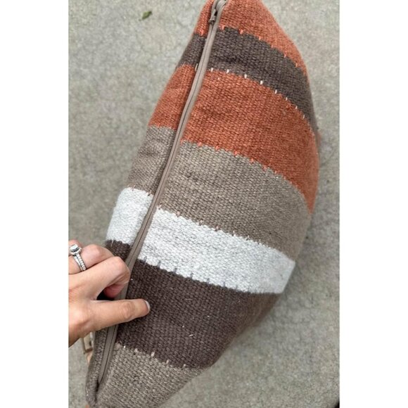 pottery barn 22” wool throw pillow cover with down insert - Picture 3 of 5